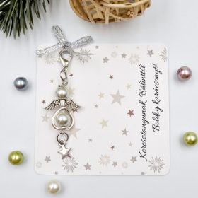   Angyalka dísz karabinerrel, karácsonyi ajándékkártyán - 3.