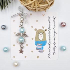   Angyalka dísz karabinerrel, karácsonyi ajándékkártyán - 5.