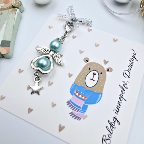 Angyalka dísz karabinerrel, karácsonyi ajándékkártyán - 5.