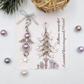   Angyalka dísz karabinerrel, karácsonyi ajándékkártyán - 10.