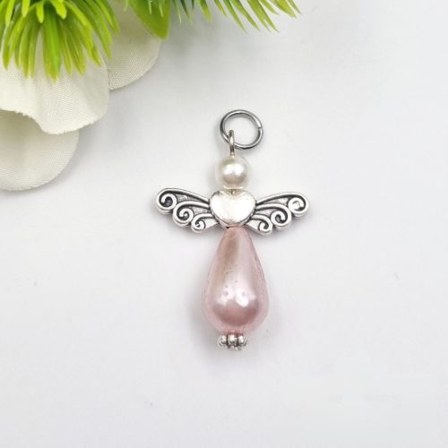 5 db gyöngy angyalka charm - vegyes szín