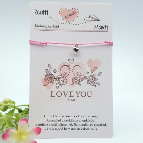 „Szívküldi” kívánság karkötő - Love