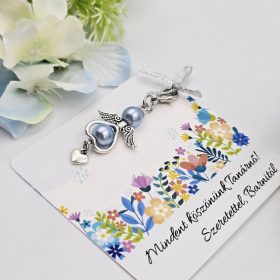 Ajándék tanító néninek, óvó néninek, angyalka dísz karabinerrel, ajándékkártyán pedagógusoknak 