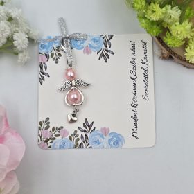 Ajándék tanító néninek, óvó néninek, angyalka dísz karabinerrel, ajándékkártyán pedagógusoknak