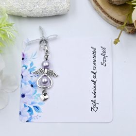 Ajándék tanító néninek, óvó néninek, angyalka dísz karabinerrel, ajándékkártyán pedagógusoknak 