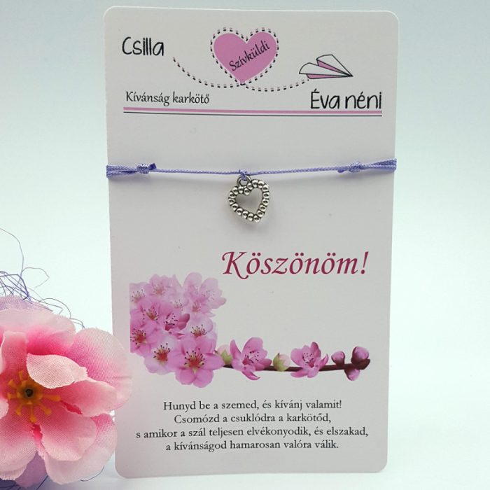 Kívánság karkötő óvónéninek 1